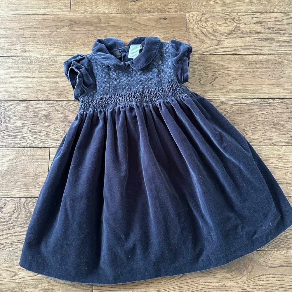 Gymboree Velvet Dress Puffy Skirt Dark Gray Sz 3T